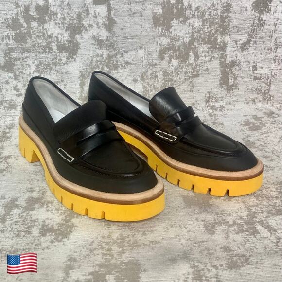 Oncept Seoul Platform Loafer in Black/Citrus Orange - Picture 1 of 10